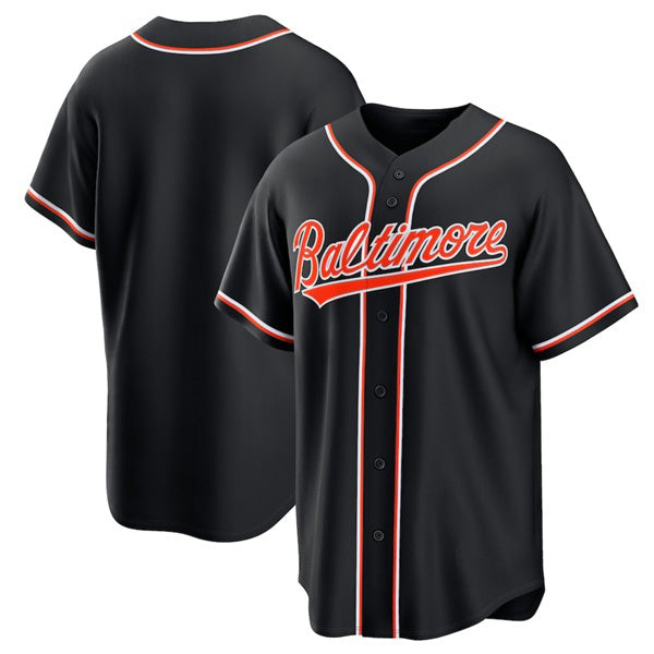 Baltimore Orioles Blank Black Out Stitched Baseball Jersey - Main View