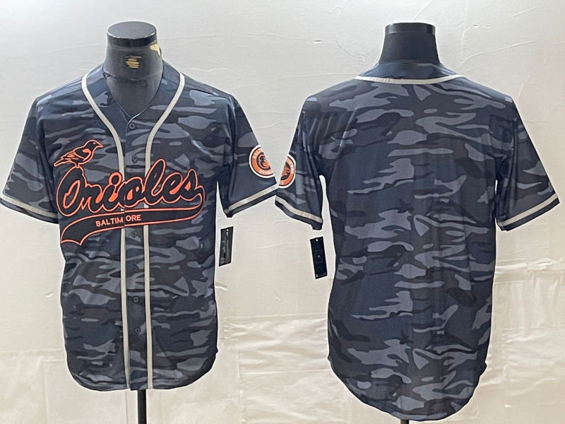 Baltimore Orioles Blank Gray Camo Cool Base Stitched Baseball Jersey - Main View