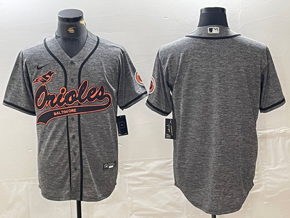 Baltimore Orioles Blank Grey Gridiron Cool Base Stitched Baseball Jersey - Main View