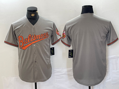 Baltimore Orioles Blank Grey Stitched Cool Base Baseball Jersey - Main View