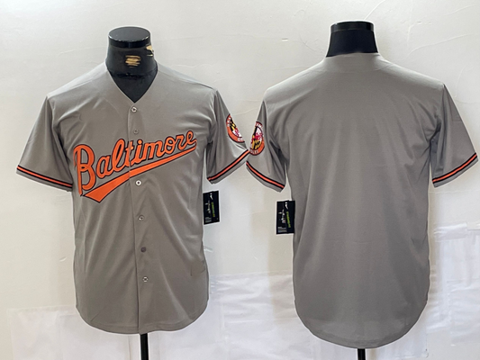 Baltimore Orioles Blank Grey Stitched Cool Base Baseball Jersey - Main View