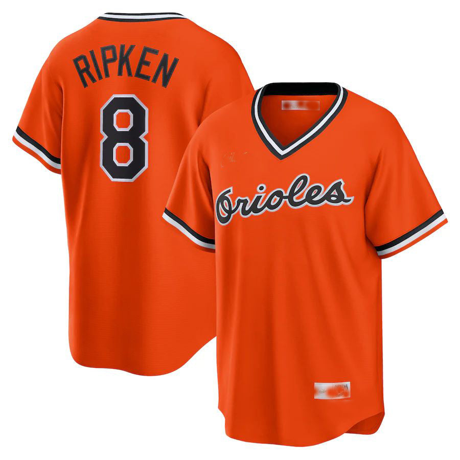 Baltimore Orioles #8 Cal Ripken Jr. Orange Alternate Cooperstown Collection Player Jersey Baseball Jerseys - Main View
