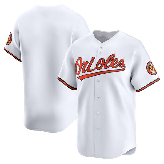 Baltimore Orioles Home Limited Jersey - White Stitched Baseball Jersey - Main View