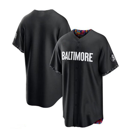 Baltimore Orioles 2023 City Connect Replica Jersey - Black Authentic Jersey Baseball Jerseys - Main View