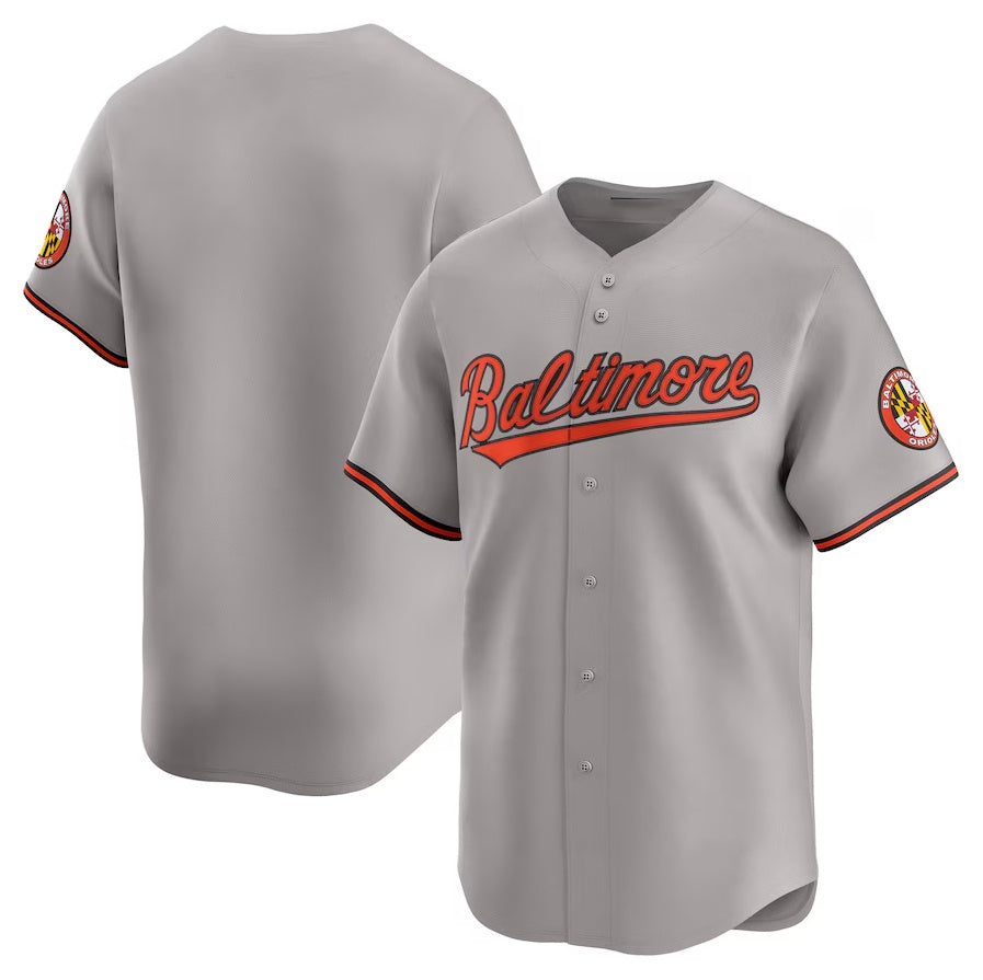 Baltimore Orioles Road Limited Jersey - Gray Stitched Baseball Jersey - Main View