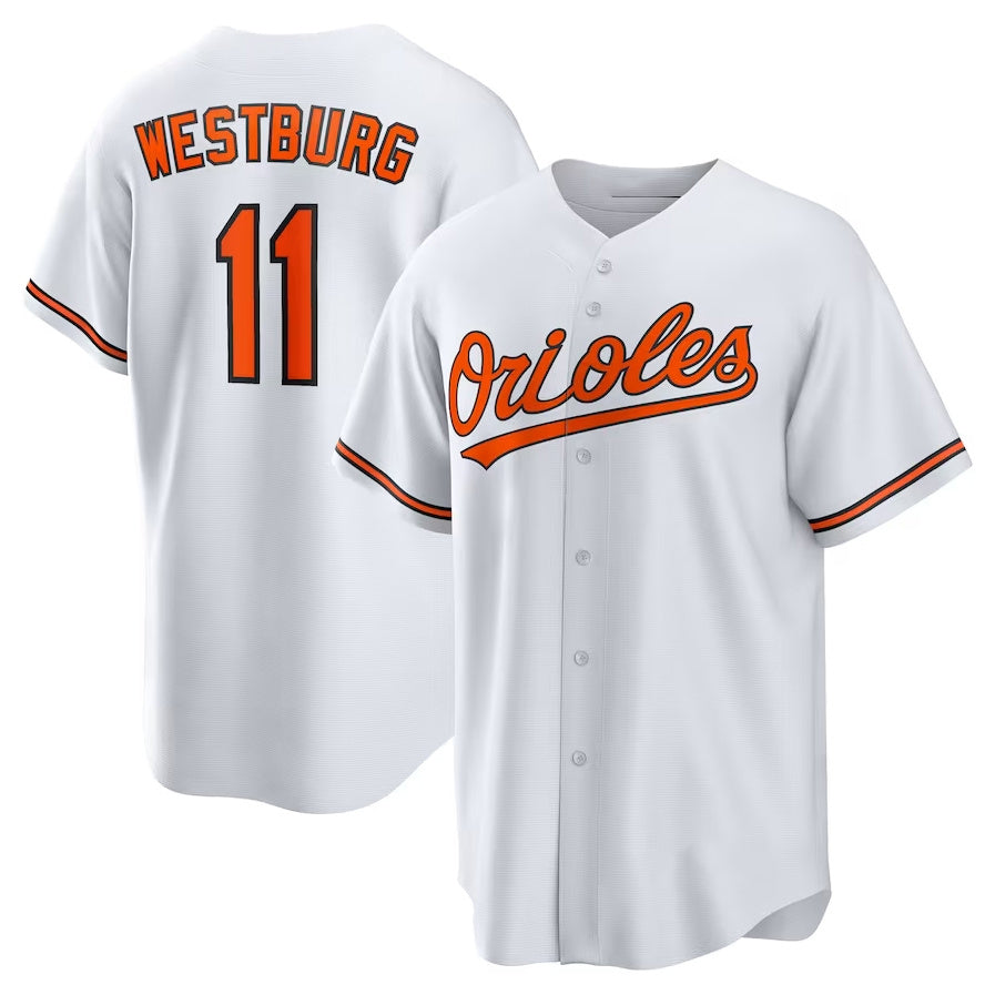 Baltimore Orioles #11 Jordan Westburg Home Replica Jersey - White Stitched Baseball Jersey - Main View