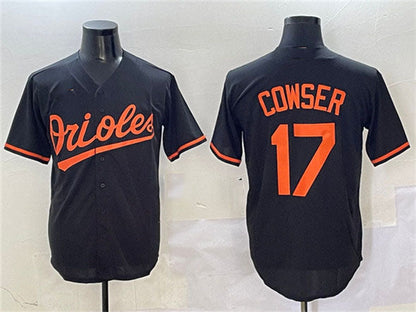 Baltimore Orioles #17 Colton Cowser Black Cool Base Stitched Baseball Jersey - Main View