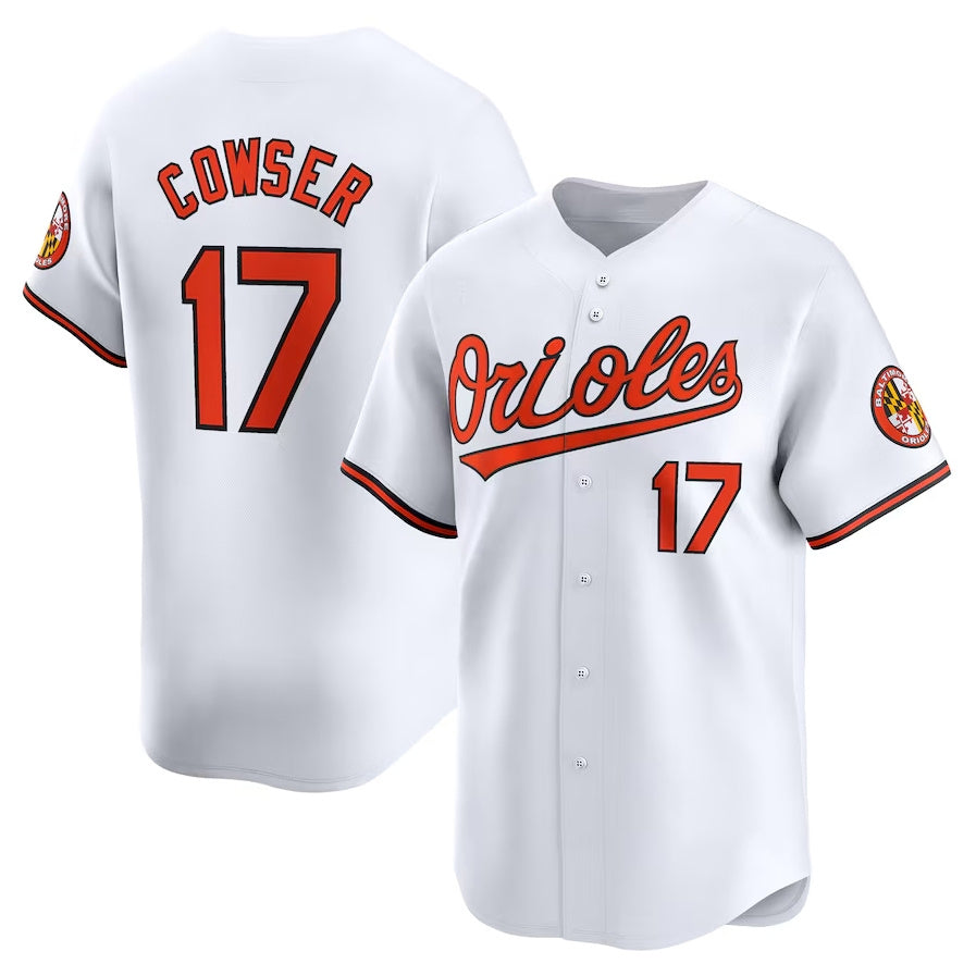 Baltimore Orioles #17 Colton Cowser Home Limited Player Jersey - White Stitched Baseball Jersey - Main View