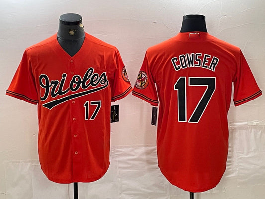 Baltimore Orioles #17 Colton Cowser Number Orange Cool Base Stitched Baseball Jerseys - Main View