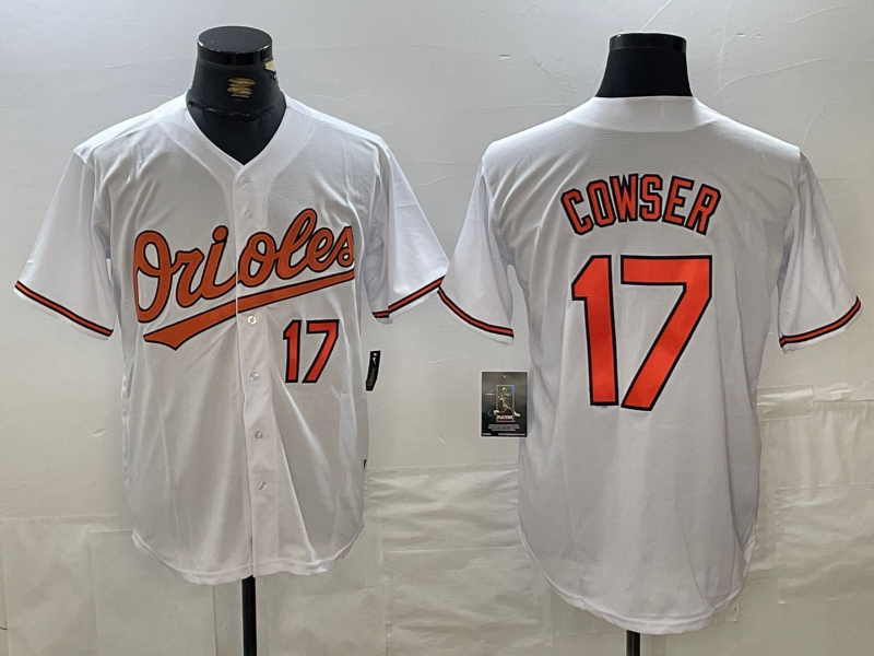 Baltimore Orioles #17 Colton Cowser Number White Cool Base Stitched Baseball Jersey - Main View