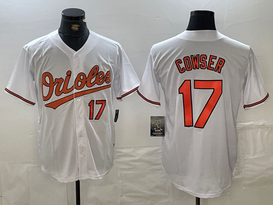 Baltimore Orioles #17 Colton Cowser Number White Cool Base Stitched Baseball Jersey - Main View