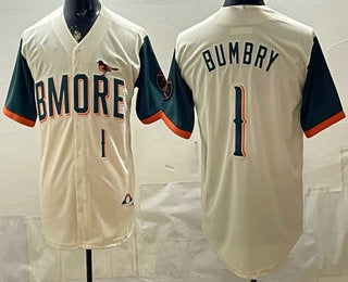 Baltimore Orioles #1 Al Bumbry Cream 2026 City Connect Stadium Jersey - Main View