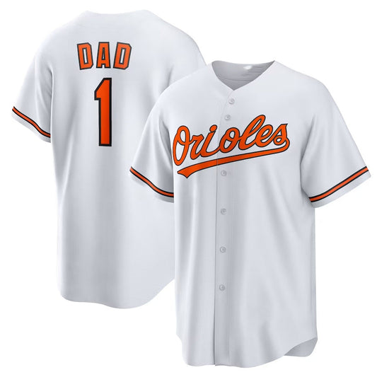 Baltimore Orioles #1 Dad Home Replica Jersey - White Stitched Baseball Jersey - Main View