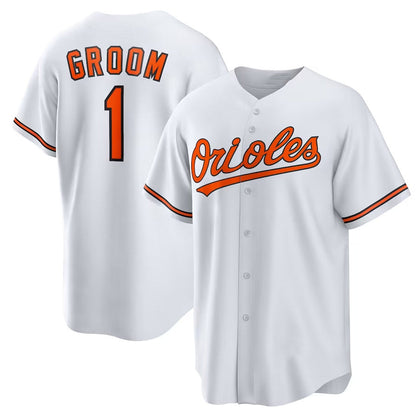 Baltimore Orioles #1 Groom Home Replica Jersey - White Stitched Baseball Jersey - Main View