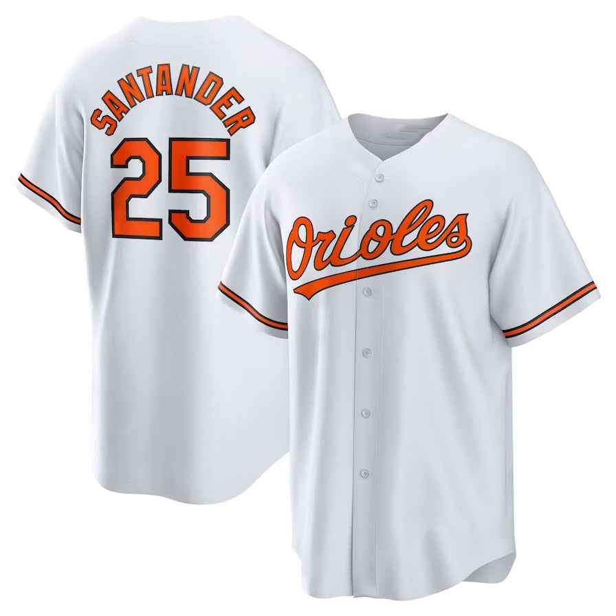 Baltimore Orioles #25 Anthony Santander Replica Player Jersey - White Stitched Baseball Jersey - Main View