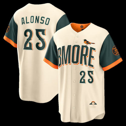 Baltimore Orioles #25 Pete Alonso Natural 2026 City Connect Stadium Stitched Baseball Jersey - Main View