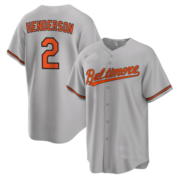 Baltimore Orioles #2 Gunnar Henderson Grey Baseball Jersey - Main View