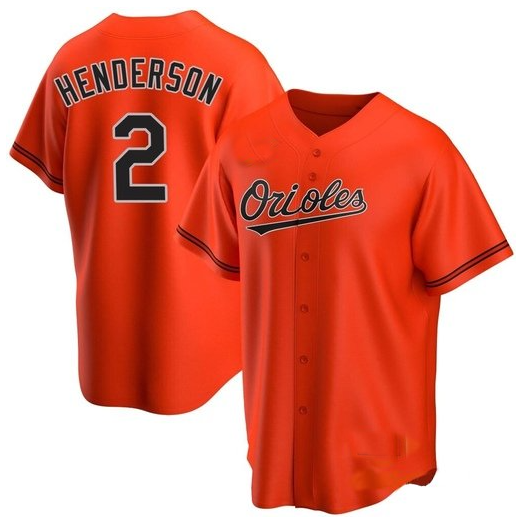 Baltimore Orioles #2 Gunnar Henderson orange Baseball Jersey - Main View