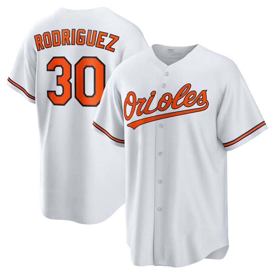 Baltimore Orioles #30 Grayson Rodriguez Home Replica Jersey - White Stitched Baseball Jersey - Main View