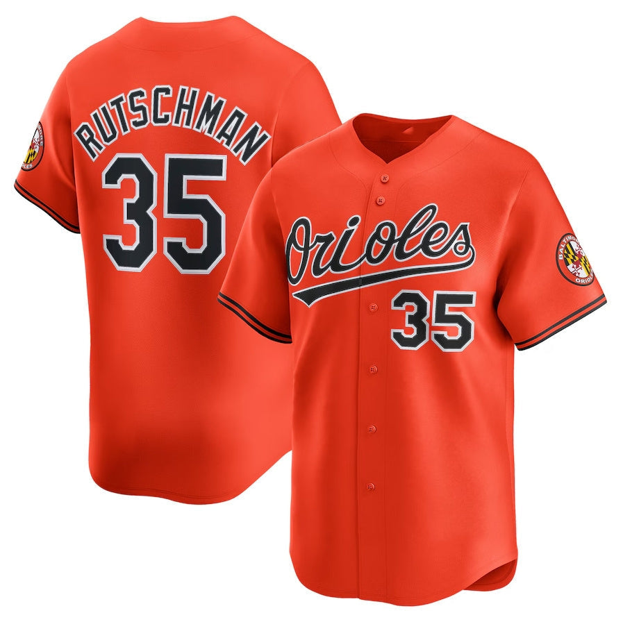 Baltimore Orioles #35 Adley Rutschman 2nd Alternate Limited Player Jersey - Orange Stitched Baseball Jersey - Main View