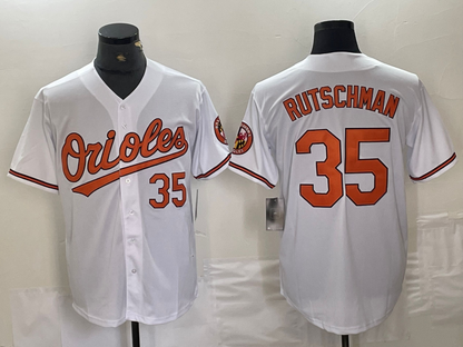 Baltimore Orioles #35 Adley Rutschman Number White Stitched Cool Base Jersey Baseball Jerseys - Main View