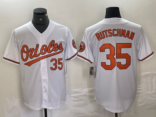 Baltimore Orioles #35 Adley Rutschman Number White Stitched Cool Base Jersey Baseball Jerseys - Main View