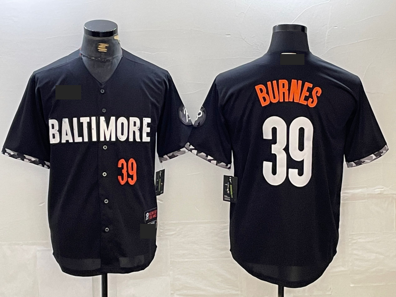 Baltimore Orioles #39 Corbin Burnes Number Black 2023 City Connect Cool Base Stitched Baseball Jerseys - Main View
