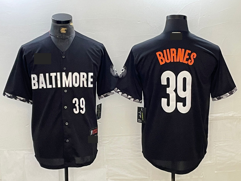 Baltimore Orioles #39 Corbin Burnes Number Black 2023 City Connect Cool Base Stitched Baseball Jerseys - Main View
