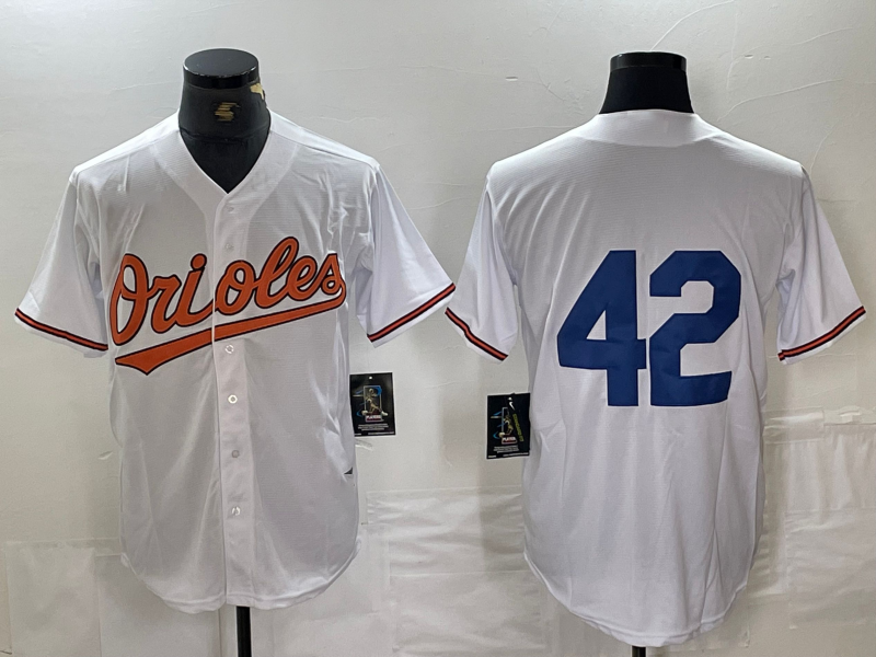 Baltimore Orioles #42 Jackie Robinson White Stitched Cool Base Baseball Jerseys - Main View