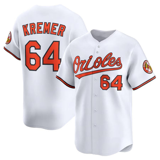 Baltimore Orioles #64 Dean Kremer Alternate Limited Player Jersey - White Stitched Baseball Jersey - Main View