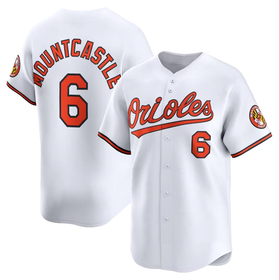 Baltimore Orioles #6 Ryan Mountcastle Alternate Limited Player Jersey - White Stitched Baseball Jersey - Main View