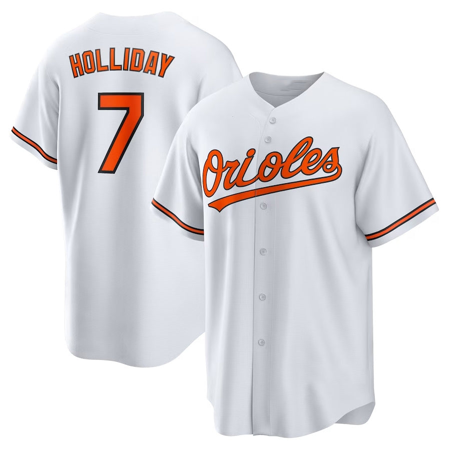 Baltimore Orioles #7 Jackson Holliday Home Replica Player Jersey - White Stitched Baseball Jersey - Main View