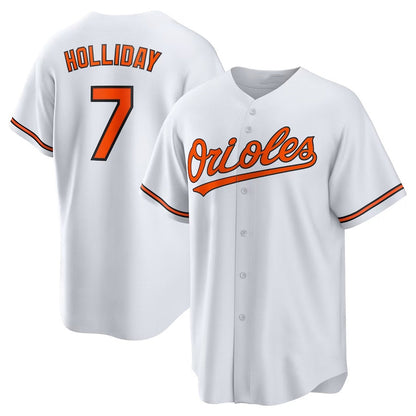Baltimore Orioles #7 Jackson Holliday Home Replica Player Jersey - White Stitched Baseball Jersey - Main View