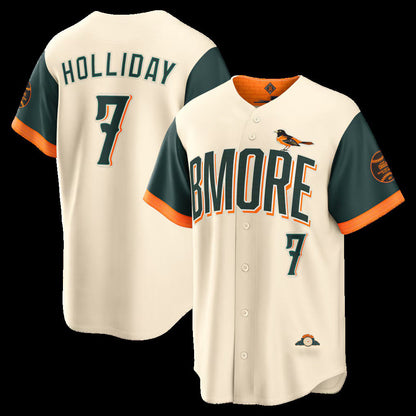 Baltimore Orioles #7 Jackson Holliday Natural 2026 City Connect Stadium Stitched Baseball Jersey - Main View