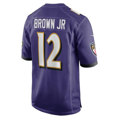 B.Ravens #12 Anthony Brown Purple Player Game Jersey Stitched American Football Jerseys - Main View