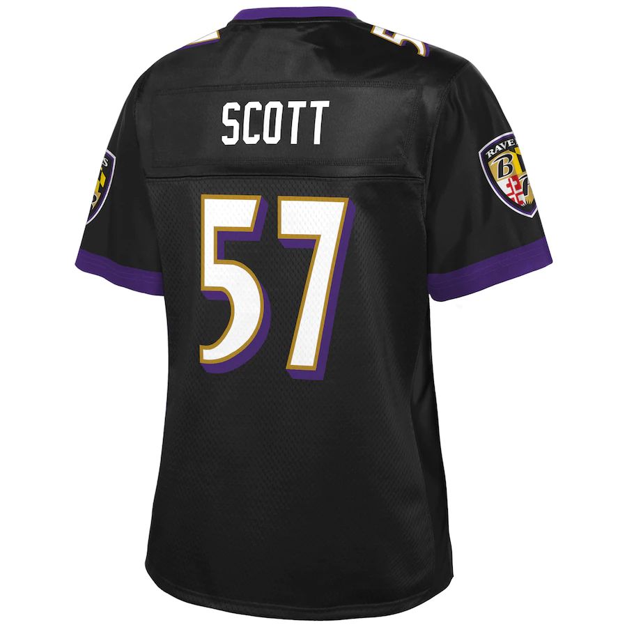 B.Ravens #57 Bart Scott Pro Line Black Retired Player Jersey Stitched American Football Jerseys - Main View