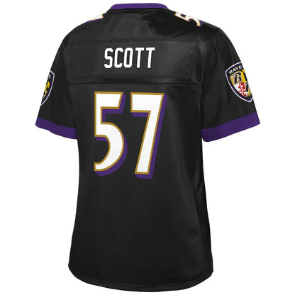 B.Ravens #57 Bart Scott Pro Line Black Retired Player Jersey Stitched American Football Jerseys - Main View