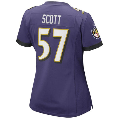 B.Ravens #57 Bart Scott Purple Game Retired Player Jersey Stitched American Football Jerseys - Main View
