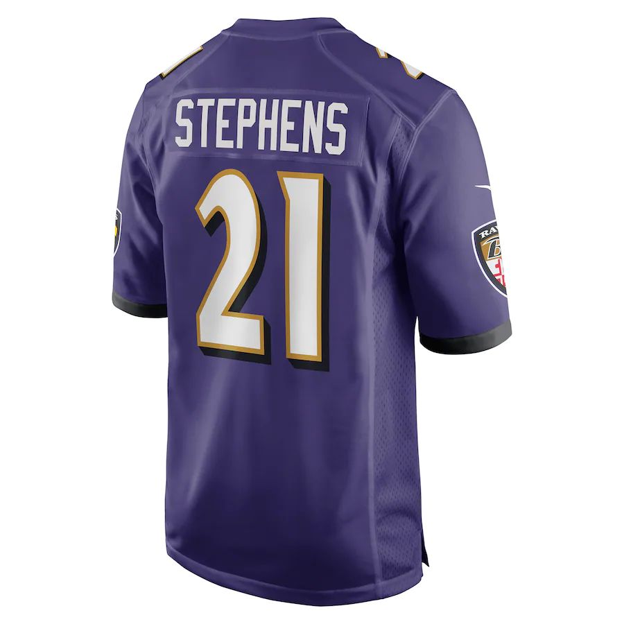 B.Ravens #21 Brandon Stephens Purple Game Jersey Stitched American Football Jerseys - Main View