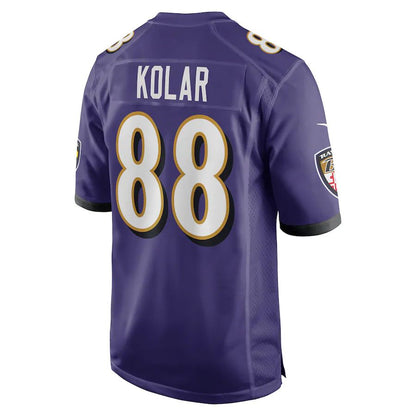 B.Ravens #88 Charlie Kolar Purple Player Game Jersey Stitched American Football Jerseys - Main View