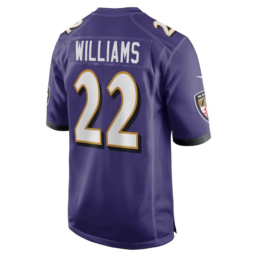 B.Ravens #22 Damarion Williams Purple Player Game Jersey Stitched American Football Jerseys - Main View