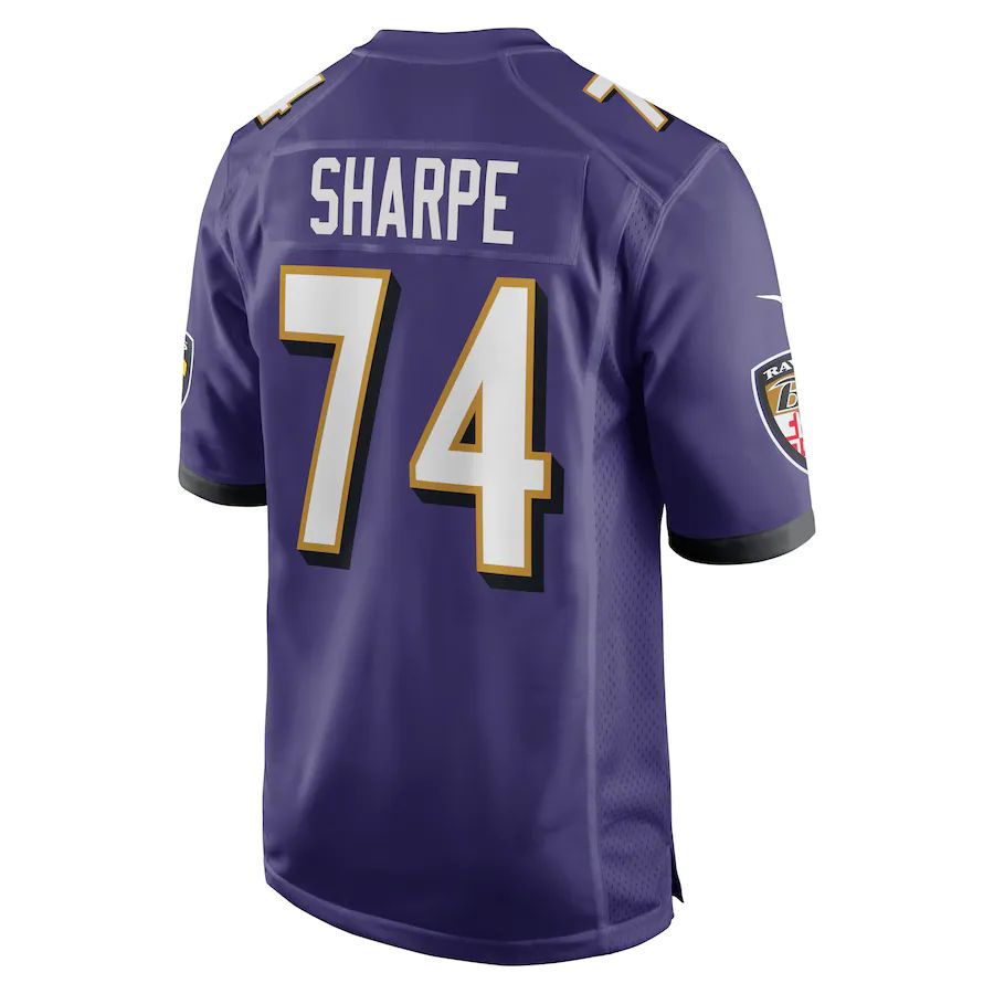 B.Ravens #74 David Sharpe Purple Game Player Jersey Stitched American Football Jerseys - Main View
