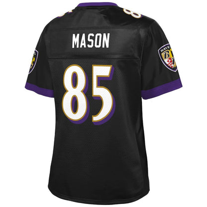 B.Ravens #85 Derrick Mason Pro Line Black Retired Player Jersey Stitched American Football Jerseys - Main View