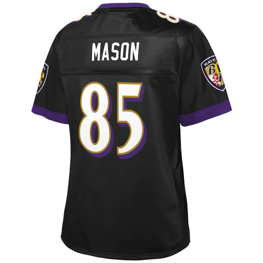 B.Ravens #85 Derrick Mason Pro Line Black Retired Player Jersey Stitched American Football Jerseys - Main View