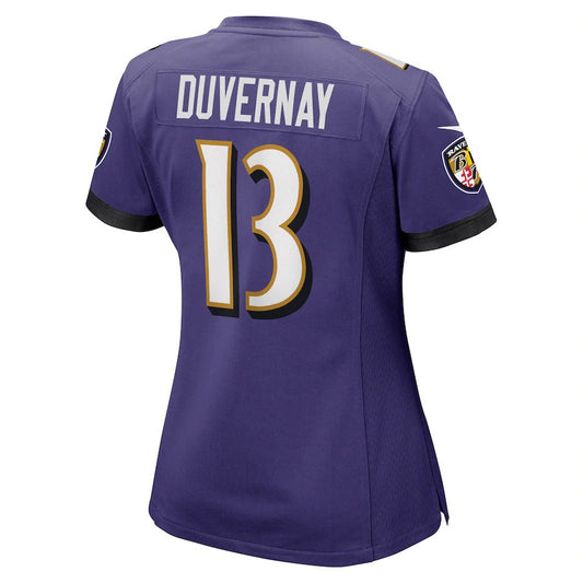 B.Ravens #13 Devin Duvernay Purple Game Jersey Stitched American Football Jerseys - Main View