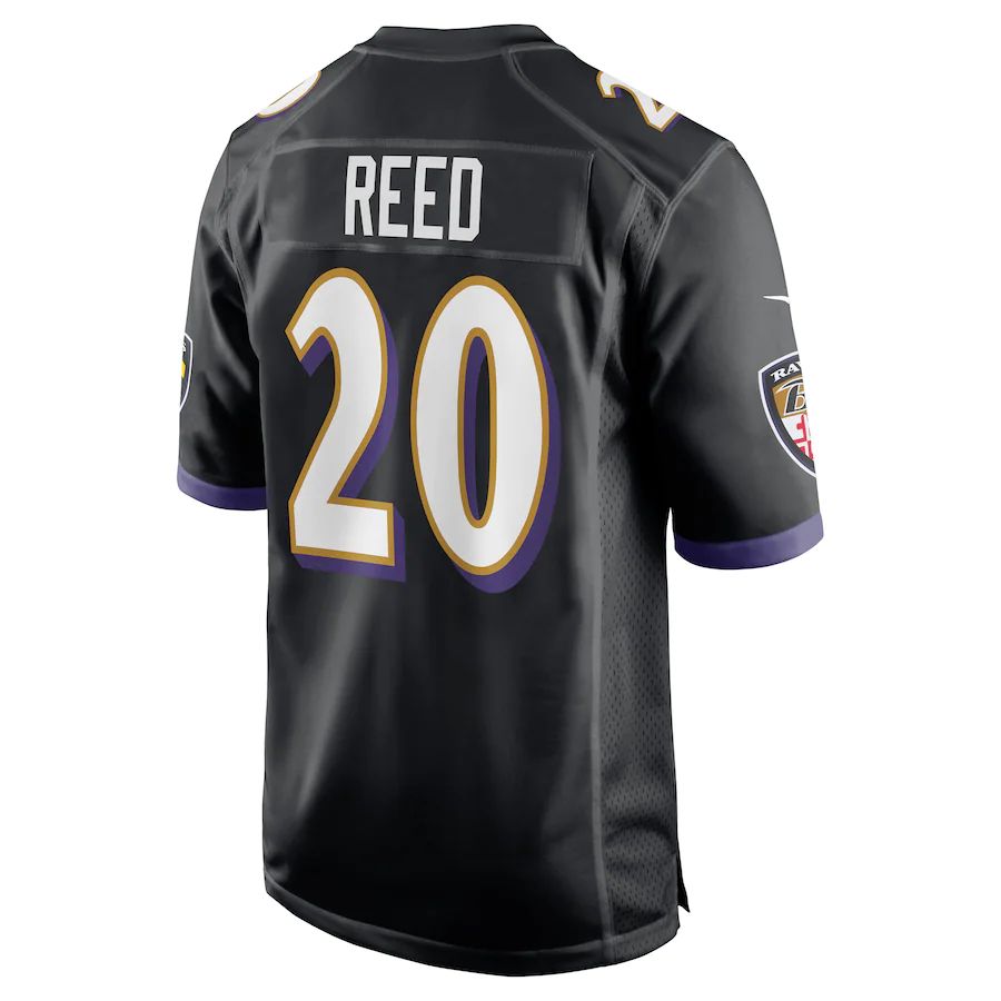 B.Ravens #20 Ed Reed Black Retired Player Jersey Stitched American Football Jerseys - Main View