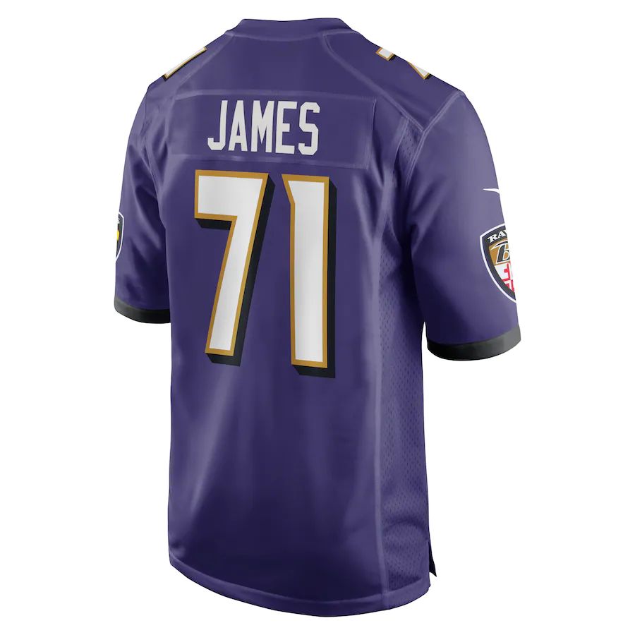 B.Ravens #71 Ja'Wuan James Purple Player Game Jersey Stitched American Football Jerseys - Main View