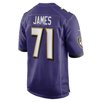 B.Ravens #71 Ja'Wuan James Purple Player Game Jersey Stitched American Football Jerseys - Main View