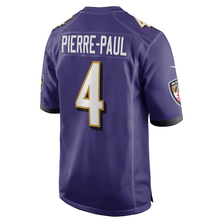 B.Ravens #4 Jason Pierre-Paul Purple Home Game Player Jersey Stitched American Football Jerseys - Main View