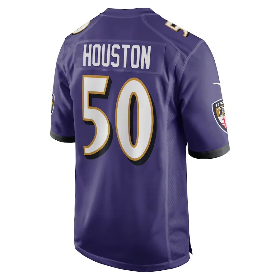 B.Ravens #50 Justin Houston Purple Game Jersey Stitched American Football Jerseys - Main View